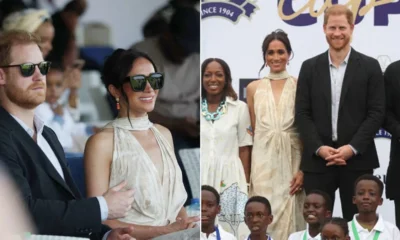 Meghan Markle Changes Into an Elegant Gold Gown for Her Last Engagement in Nigeria