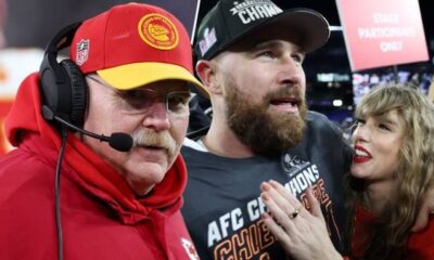 Kansas City Chiefs coach Andy Reid thinks he knows how Travis Kelce can make himself useful at Taylor Swift's shows. He said "He can be her waterboy." See the reactions from fans.