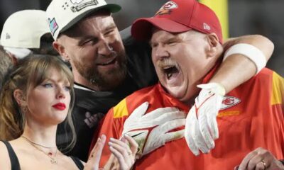 Kansas City Chiefs coach Andy Reid thinks he knows how Travis Kelce can make himself useful at Taylor Swift's shows. He said "He can be her waterboy." See the reactions from fans.