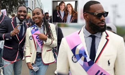 Flag bearers LeBron James and Coco Gauff get suited and booted in Ralph Lauren as they prepare to lead Team USA along the Seine at Olympic opening ceremony in rainy Paris