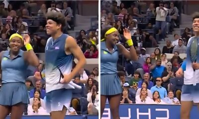 Ben Shelton unwittingly created a comical moment during his mixed doubles match at the US Open, leaving his partner, Coco Gauff, to high-five herself in front of a packed crowd.