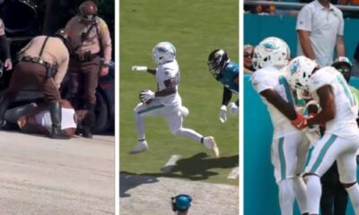 Just In: See how Miami Dolphins Star, Tyreek Hill celebrated TD with handcuffs after prematch Police detention...