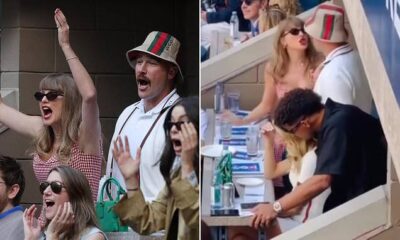 Taylor Swift and Travis Kelce belt out iconic 'love' song at US Open as couple continue charm offensive amid shock 'split contract' drama